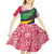 Central African Republic Kid Short Sleeve Dress with Multicolor Tribal Design and National Emblem - Wonder Print Shop