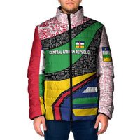 Central African Republic Padded Jacket with Multicolor Tribal Design and National Emblem - Wonder Print Shop