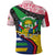Central African Republic Polo Shirt with Multicolor Tribal Design and National Emblem - Wonder Print Shop