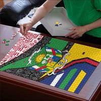 Central African Republic Puzzle with Multicolor Tribal Design and National Emblem - Wonder Print Shop
