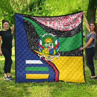 Central African Republic Quilt with Multicolor Tribal Design and National Emblem - Wonder Print Shop