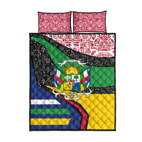 Central African Republic Quilt Bed Set with Multicolor Tribal Design and National Emblem - Wonder Print Shop
