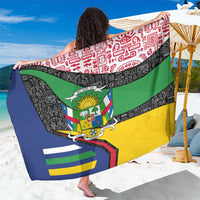 Central African Republic Sarong with Multicolor Tribal Design and National Emblem - Wonder Print Shop