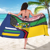 Central African Republic Sarong with Multicolor Tribal Design and National Emblem - Wonder Print Shop