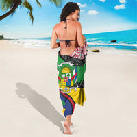 Central African Republic Sarong with Multicolor Tribal Design and National Emblem - Wonder Print Shop