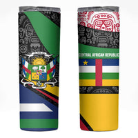 Central African Republic Skinny Tumbler with Multicolor Tribal Design and National Emblem - Wonder Print Shop
