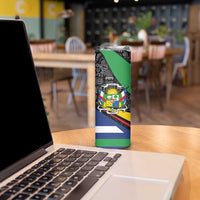 Central African Republic Skinny Tumbler with Multicolor Tribal Design and National Emblem - Wonder Print Shop