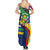 Central African Republic Summer Maxi Dress with Multicolor Tribal Design and National Emblem - Wonder Print Shop