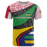 Central African Republic T Shirt with Multicolor Tribal Design and National Emblem - Wonder Print Shop