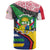 Central African Republic T Shirt with Multicolor Tribal Design and National Emblem - Wonder Print Shop