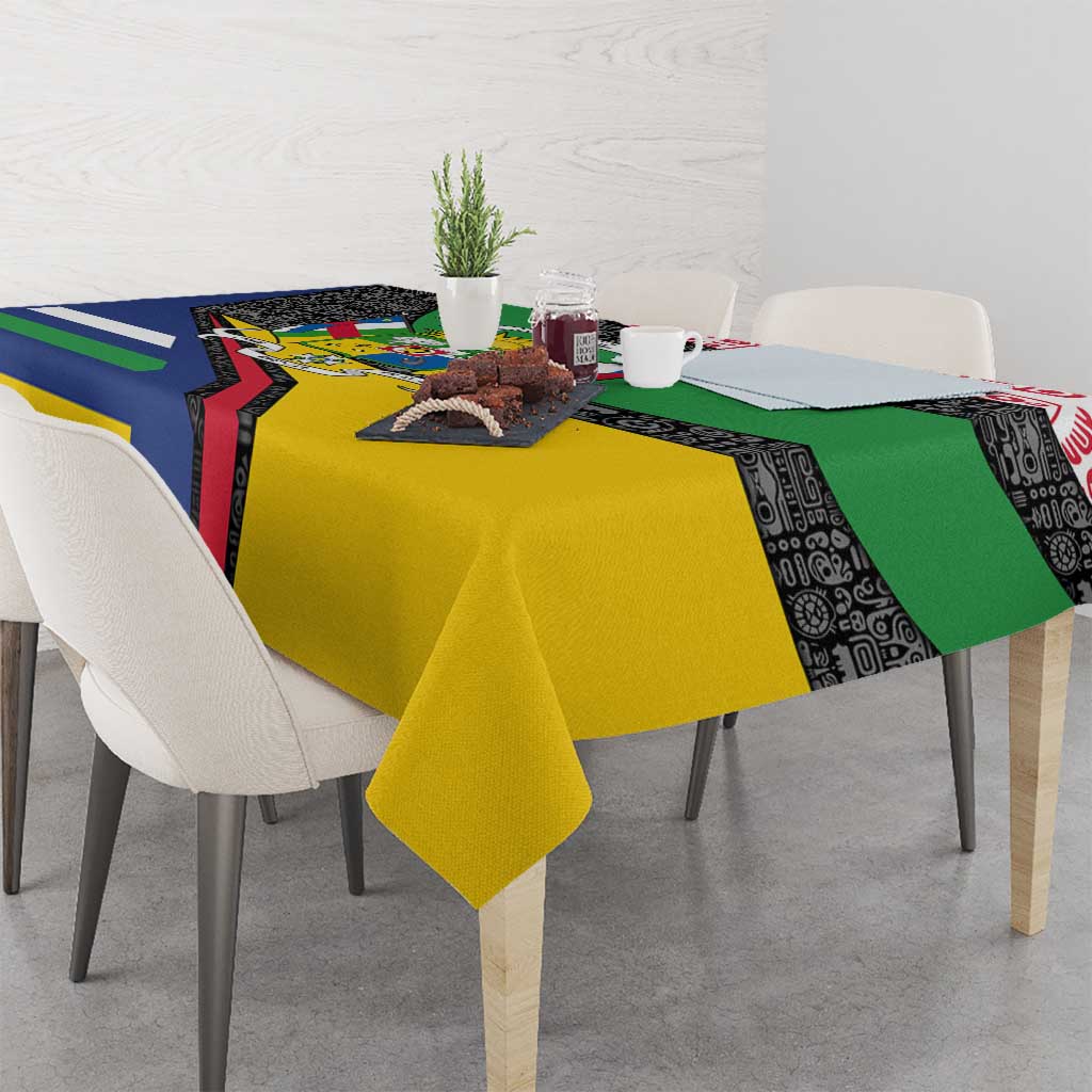 Central African Republic Tablecloth with Multicolor Tribal Design and National Emblem - Wonder Print Shop