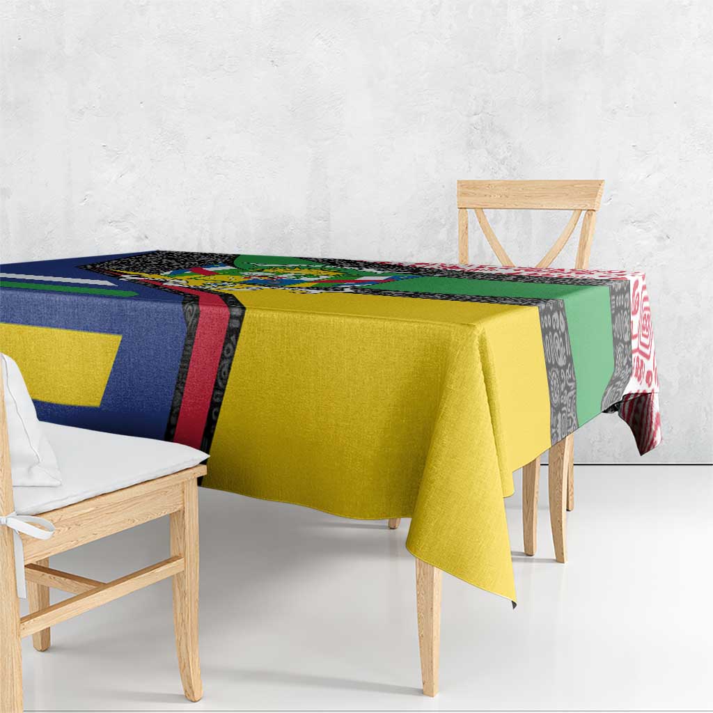 Central African Republic Tablecloth with Multicolor Tribal Design and National Emblem - Wonder Print Shop