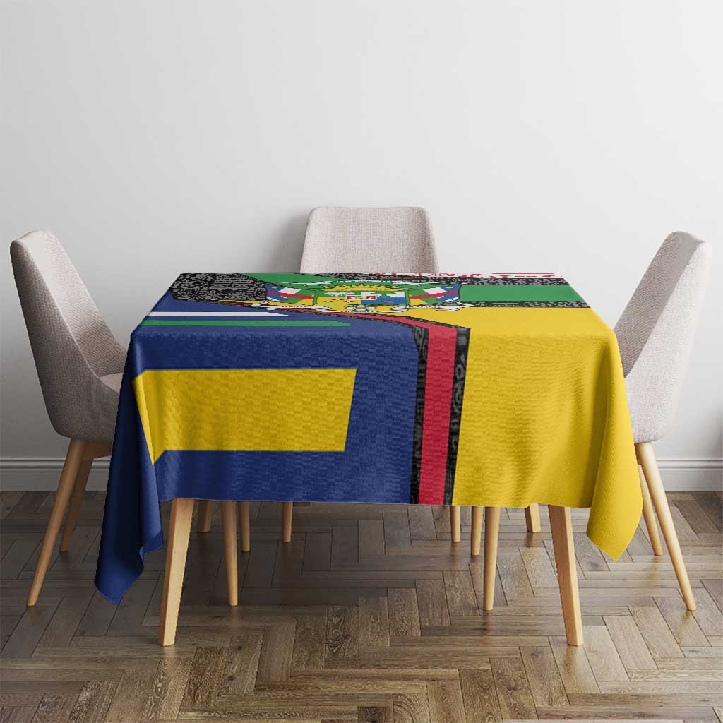 Central African Republic Tablecloth with Multicolor Tribal Design and National Emblem - Wonder Print Shop