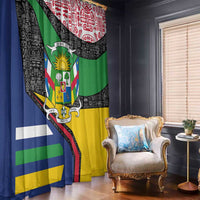 Central African Republic Window Curtain with Multicolor Tribal Design and National Emblem - Wonder Print Shop