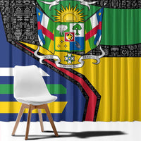 Central African Republic Window Curtain with Multicolor Tribal Design and National Emblem - Wonder Print Shop