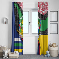 Central African Republic Window Curtain with Multicolor Tribal Design and National Emblem - Wonder Print Shop