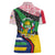 Central African Republic Women Polo Shirt with Multicolor Tribal Design and National Emblem - Wonder Print Shop