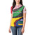 Central African Republic Women Polo Shirt with Multicolor Tribal Design and National Emblem - Wonder Print Shop
