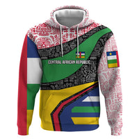 Central African Republic Zip Hoodie with Multicolor Tribal Design and National Emblem - Wonder Print Shop