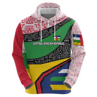 Central African Republic Zip Hoodie with Multicolor Tribal Design and National Emblem - Wonder Print Shop