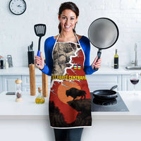 Central African Republic Apron with Red Black Nature Design and Buffalo Pattern - Wonder Print Shop