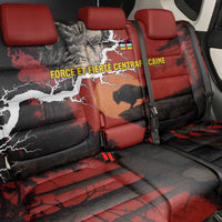 Central African Republic Back Car Seat Cover with Red Black Nature Design and Buffalo Pattern - Wonder Print Shop