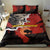 Central African Republic Bedding Set with Red Black Nature Design and Buffalo Pattern - Wonder Print Shop