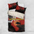 Central African Republic Bedding Set with Red Black Nature Design and Buffalo Pattern - Wonder Print Shop