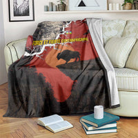 Central African Republic Blanket with Red Black Nature Design and Buffalo Pattern - Wonder Print Shop