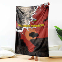 Central African Republic Blanket with Red Black Nature Design and Buffalo Pattern - Wonder Print Shop