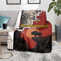 Central African Republic Blanket with Red Black Nature Design and Buffalo Pattern - Wonder Print Shop