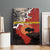 Central African Republic Canvas Wall Art with Red Black Nature Design and Buffalo Pattern - Wonder Print Shop