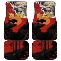 Central African Republic Car Mats with Red Black Nature Design and Buffalo Pattern - Wonder Print Shop