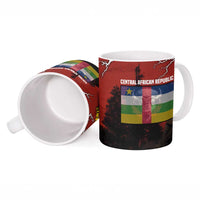 Central African Republic Ceramic Mug with Red Black Nature Design and Buffalo Pattern - Wonder Print Shop