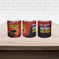 Central African Republic Ceramic Mug with Red Black Nature Design and Buffalo Pattern - Wonder Print Shop