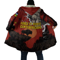 Central African Republic Cloak with Red Black Nature Design and Buffalo Pattern - Wonder Print Shop