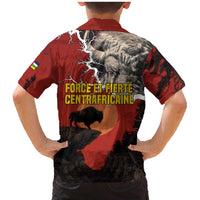 Central African Republic Family Matching Mermaid Dress and Hawaiian Shirt with Red Black Nature Design and Buffalo Pattern - Wonder Print Shop