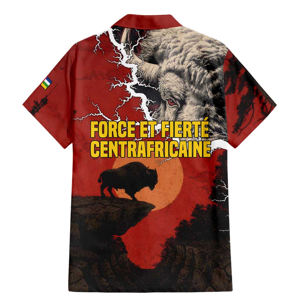 Central African Republic Family Matching Mermaid Dress and Hawaiian Shirt with Red Black Nature Design and Buffalo Pattern - Wonder Print Shop