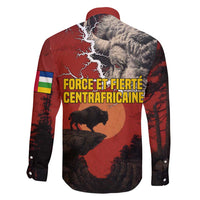 Central African Republic Family Matching Puletasi and Hawaiian Shirt with Red Black Nature Design and Buffalo Pattern - Wonder Print Shop