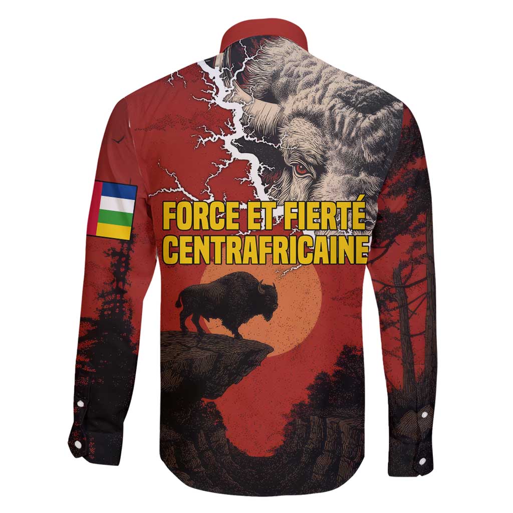 Central African Republic Family Matching Tank Maxi Dress and Hawaiian Shirt with Red Black Nature Design and Buffalo Pattern - Wonder Print Shop