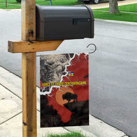 Central African Republic Garden Flag with Red Black Nature Design and Buffalo Pattern - Wonder Print Shop