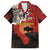 Central African Republic Hawaiian Shirt with Red Black Nature Design and Buffalo Pattern - Wonder Print Shop