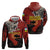 Central African Republic Hoodie with Red Black Nature Design and Buffalo Pattern - Wonder Print Shop