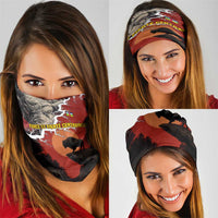 Central African Republic Neck Gaiter with Red Black Nature Design and Buffalo Pattern - Wonder Print Shop