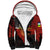 Central African Republic Sherpa Hoodie with Red Black Nature Design and Buffalo Pattern - Wonder Print Shop