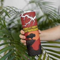 Central African Republic Skinny Tumbler with Red Black Nature Design and Buffalo Pattern - Wonder Print Shop