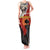 Central African Republic Tank Maxi Dress with Red Black Nature Design and Buffalo Pattern - Wonder Print Shop