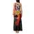 Central African Republic Tank Maxi Dress with Red Black Nature Design and Buffalo Pattern - Wonder Print Shop