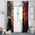 Central African Republic Window Curtain with Red Black Nature Design and Buffalo Pattern - Wonder Print Shop