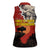 Central African Republic Women Sleeveless Polo Shirt with Red Black Nature Design and Buffalo Pattern - Wonder Print Shop